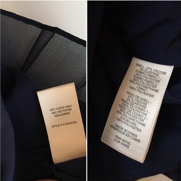 Rebecca Taylor Navy Pleated Skirt Leather Trim - Picture 2 of 7